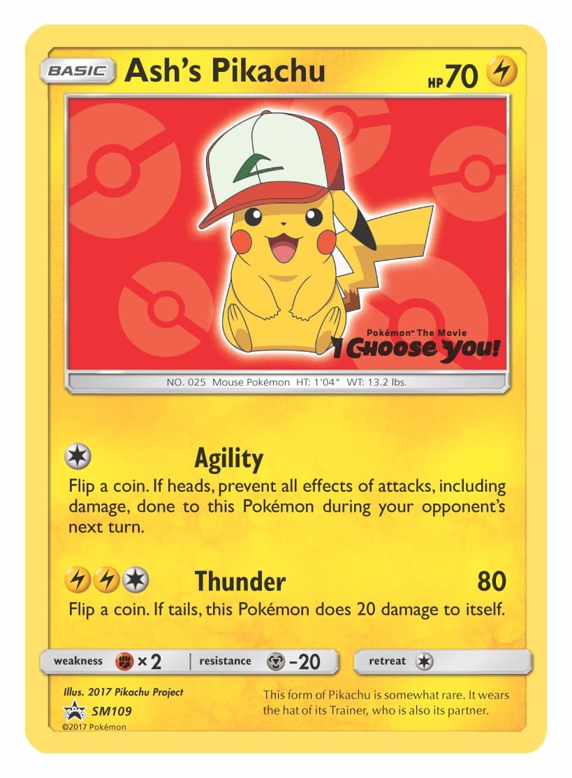 Ash's Pikachu Original Cap Pokémon TCG Card Image