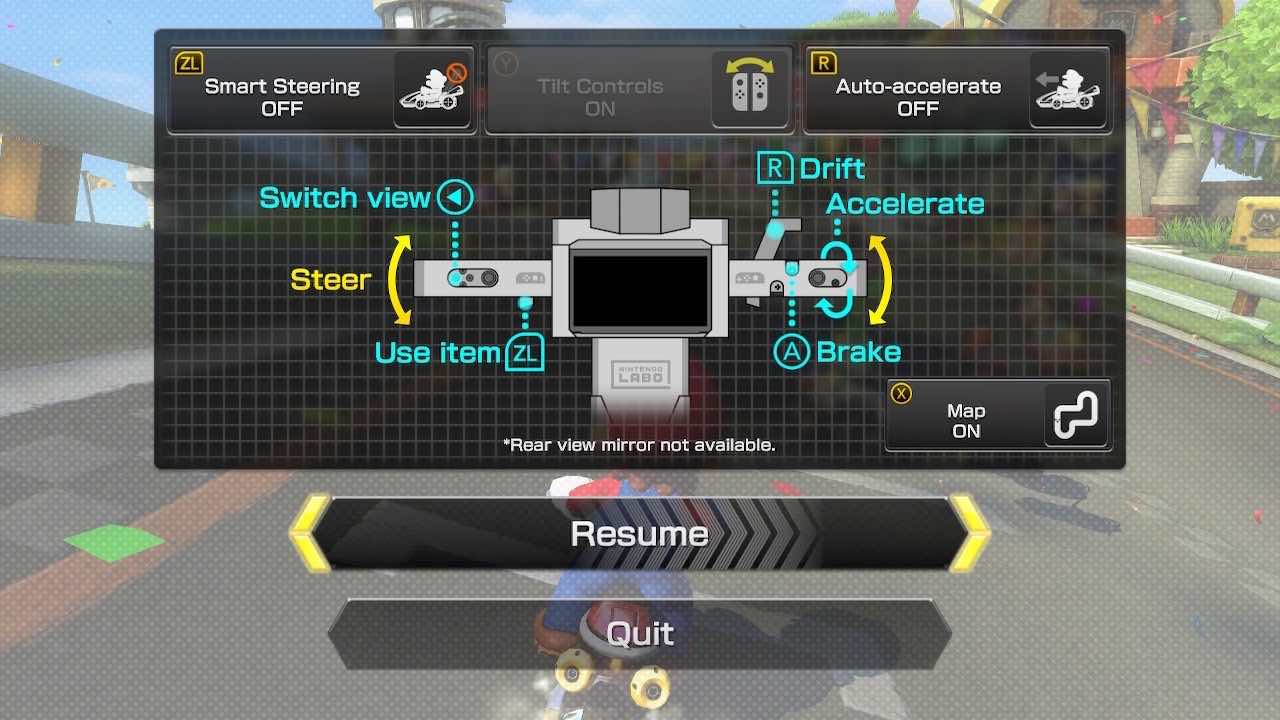 Mario Kart 8 Deluxe Nintendo Labo Control Scheme Screenshot