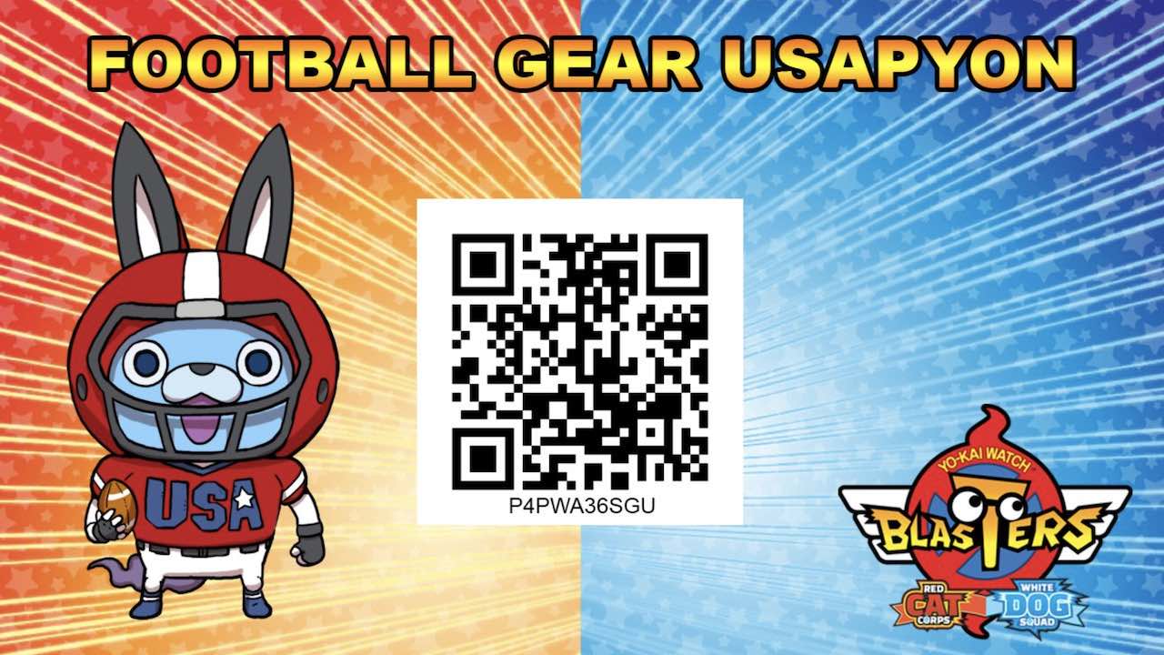 Yo-kai Watch Blasters QR Code Football Gear Usapyon
