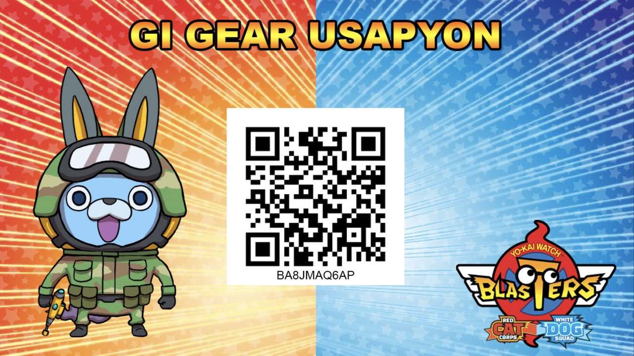 Yo-kai Watch Blasters QR Code GI Gear Usapyon