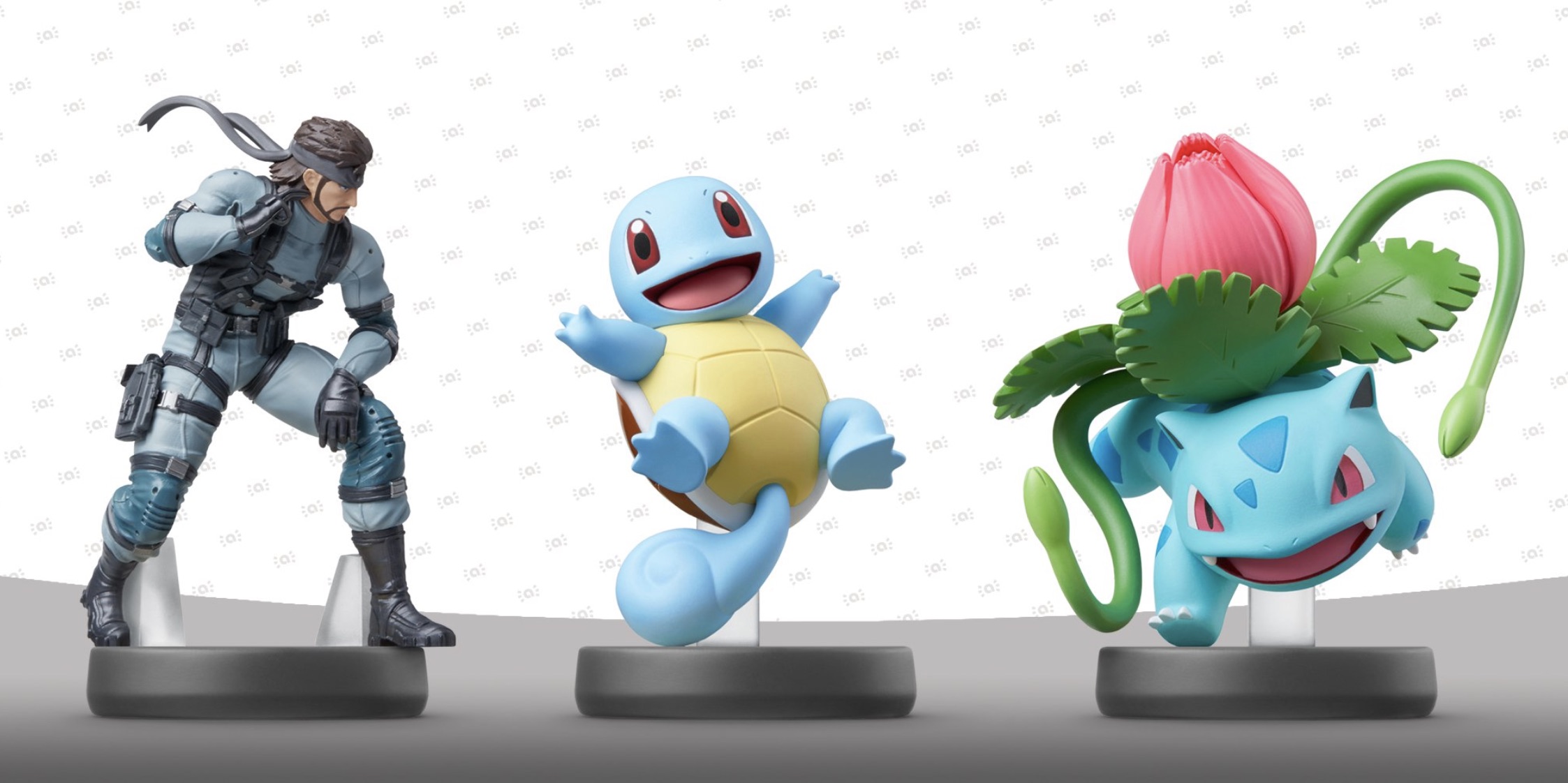Snake, Ivysaur and Squirtle amiibo Photo