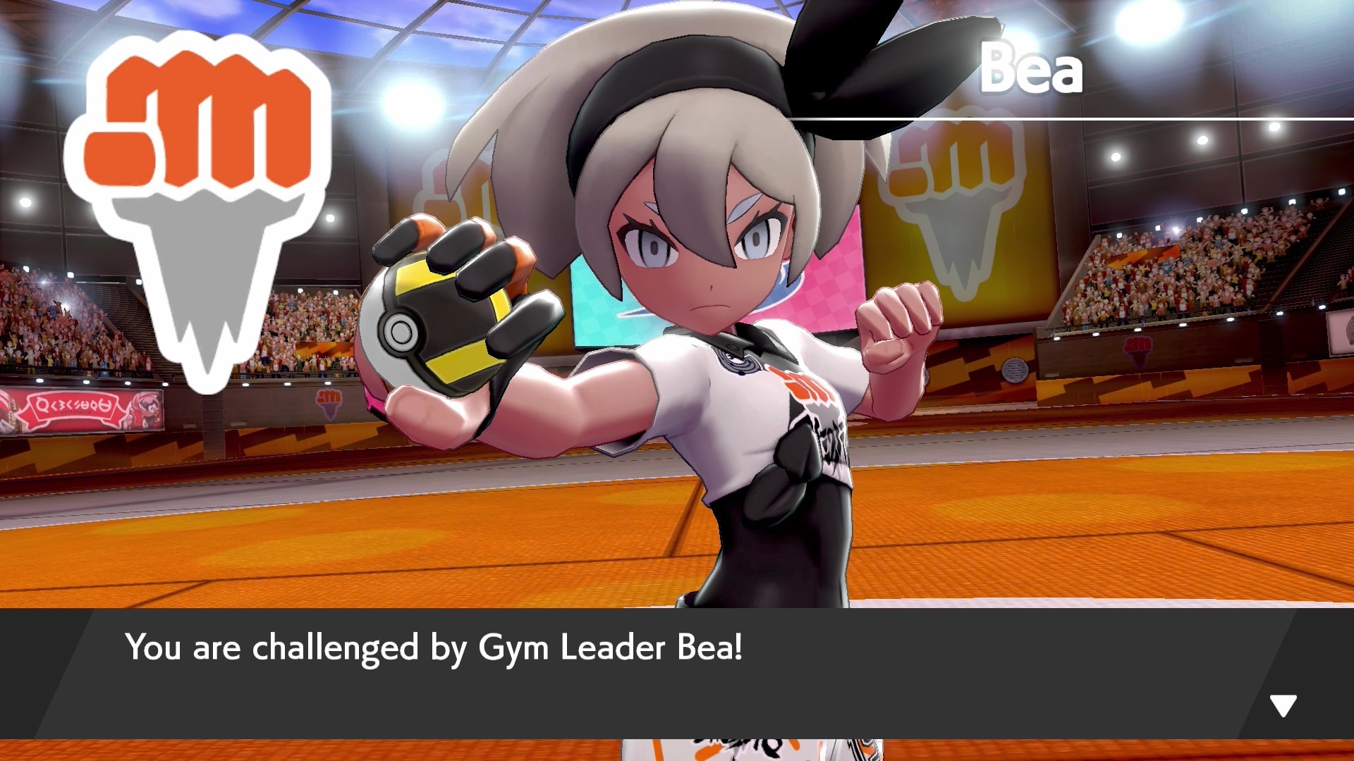 Gym Leader Bea Pokémon Sword Screenshot