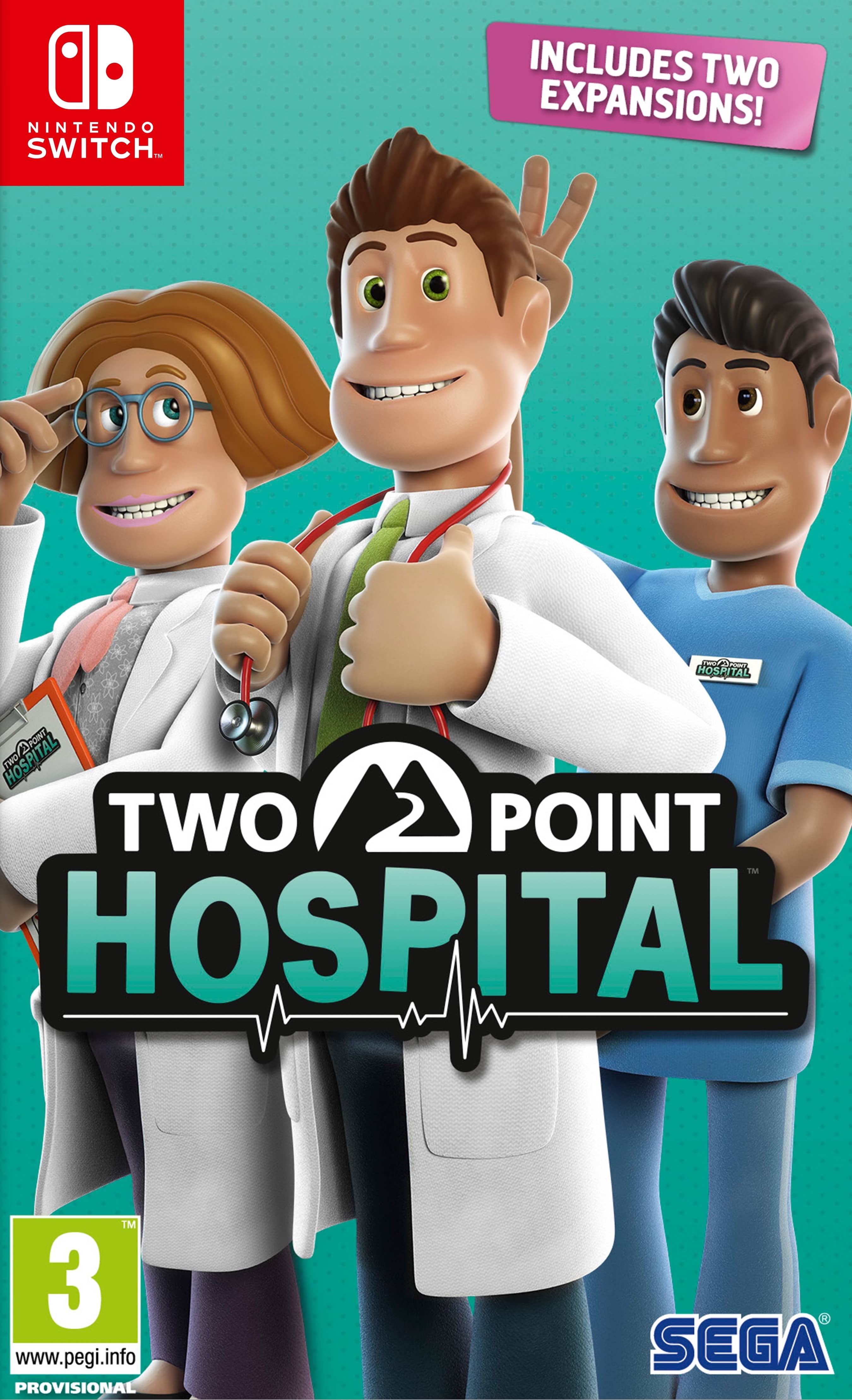 Two Point Hospital Nintendo Switch Box Art