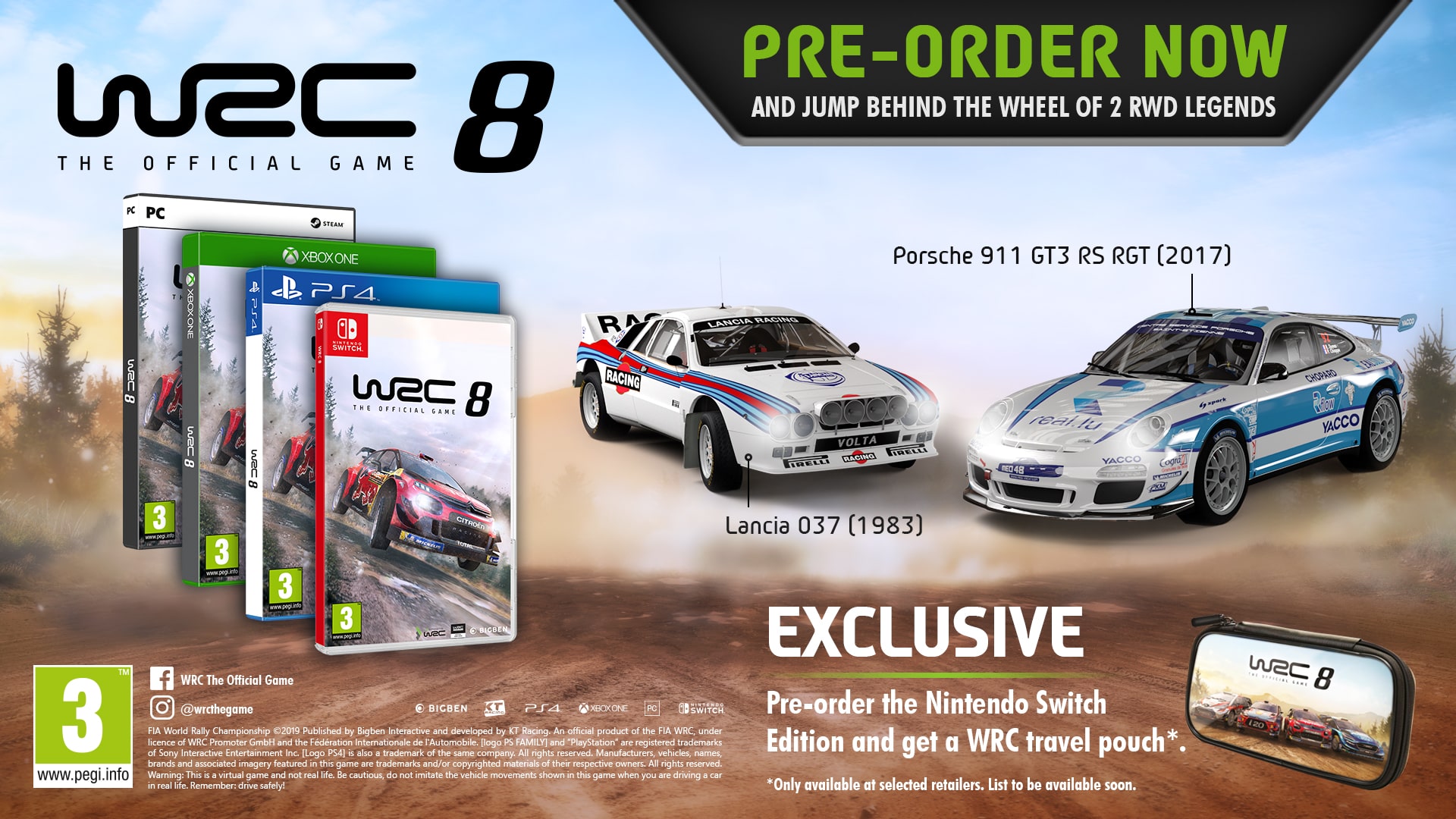 WRC 8 Digital Pre-Order Bonuses Image