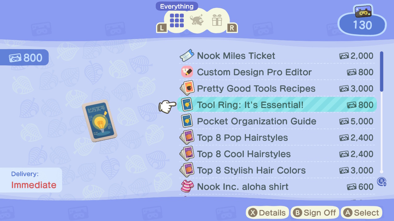 Animal Crossing: New Horizons Tool Ring: It's Essential! Screenshot