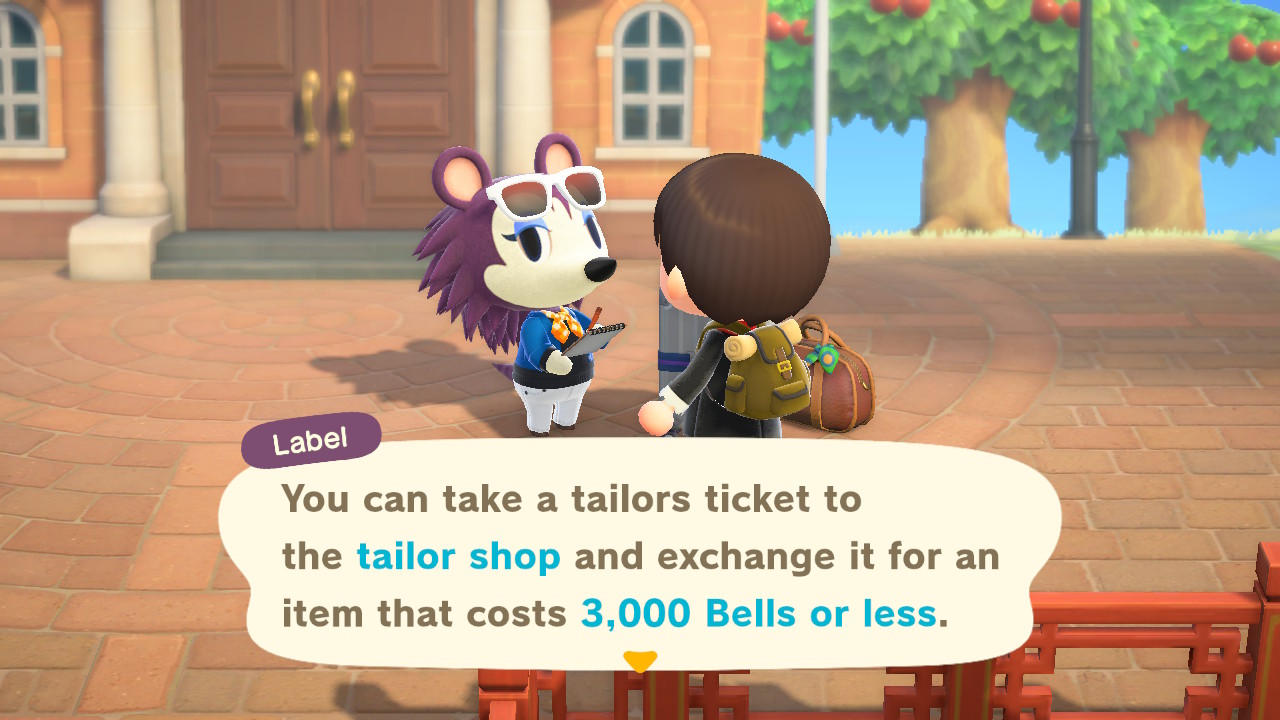 Animal Crossing New Horizons Tailors Ticket Screenshot