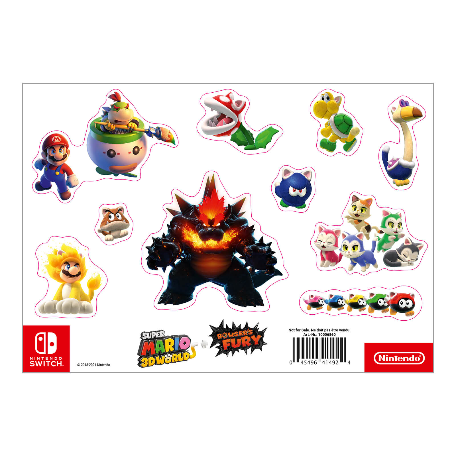 super mario 3d world and bowsers fury sticker sheet photo