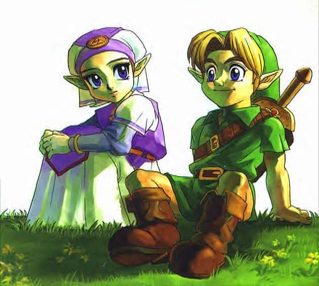 Zelda and Link Ocarina of Time the legend of zelda 401267 630 564