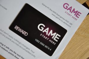 game reward card