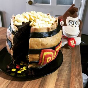 Donkey Kong Barrel Cake