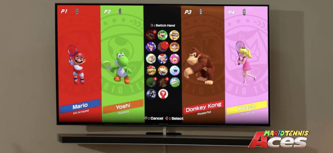 Spike Mario Tennis Aces Character Select Screen