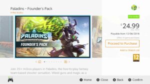 Paladins Founder's Pack Nintendo Switch Screenshot