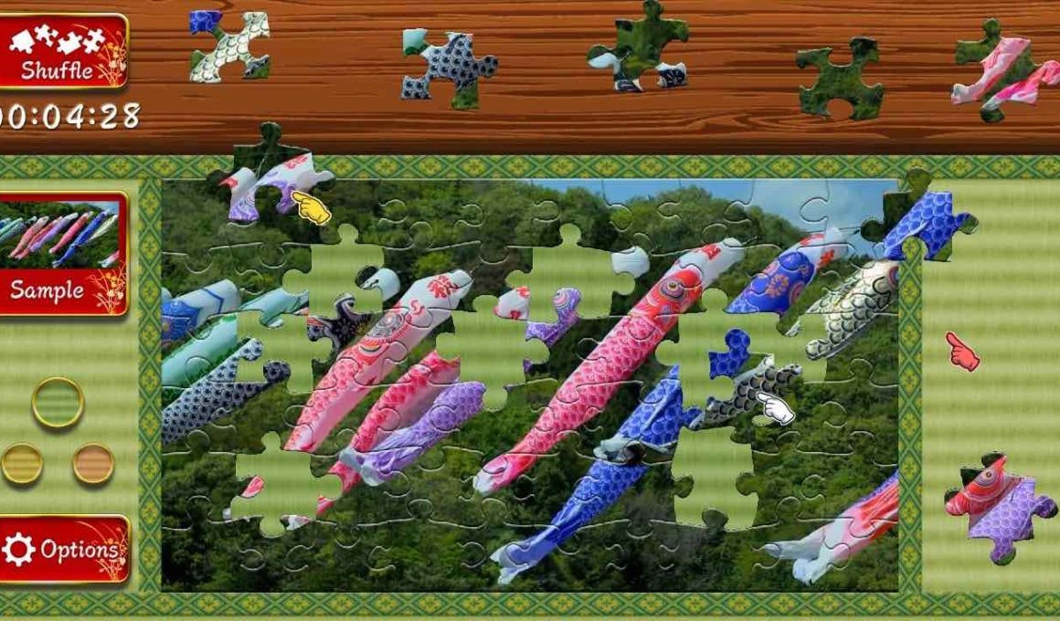 Animated Jigsaws: Beautiful Japanese Scenery Koinobori Screenshot