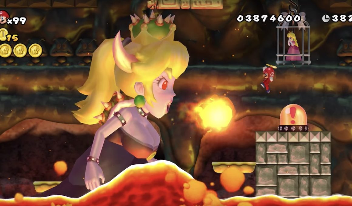 Bowsette New Super Mario Bros. Wii Screenshot