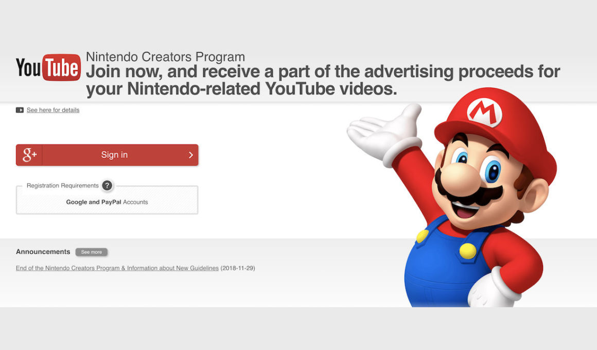Nintendo Creators Program Screenshot