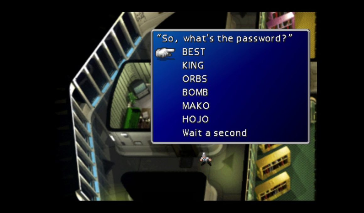 Final Fantasy 7 Mayor's Password Screenshot