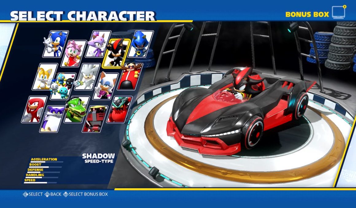 Team Sonic Racing Characters Selection Screenshot