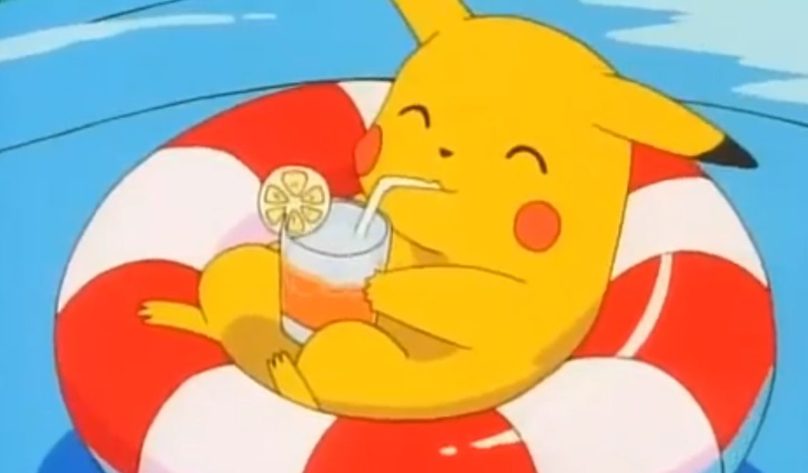 Pikachu Drinking Image