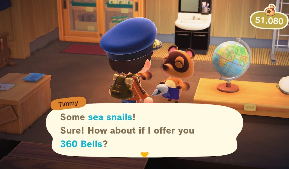 Animal Crossing New Horizons Shell Prices Screenshot