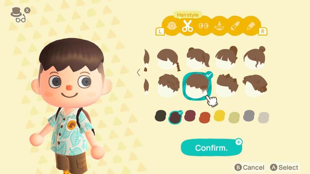Animal Crossing: New Horizons Top 8 Pop Hairstyles Screenshot