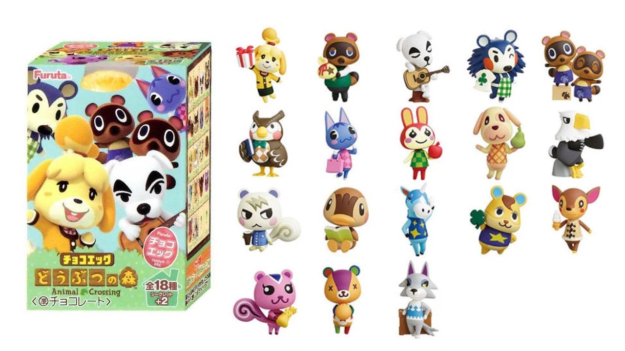 Animal Crossing series game chocolate egg random 4 figure set japan Isabelle Tom