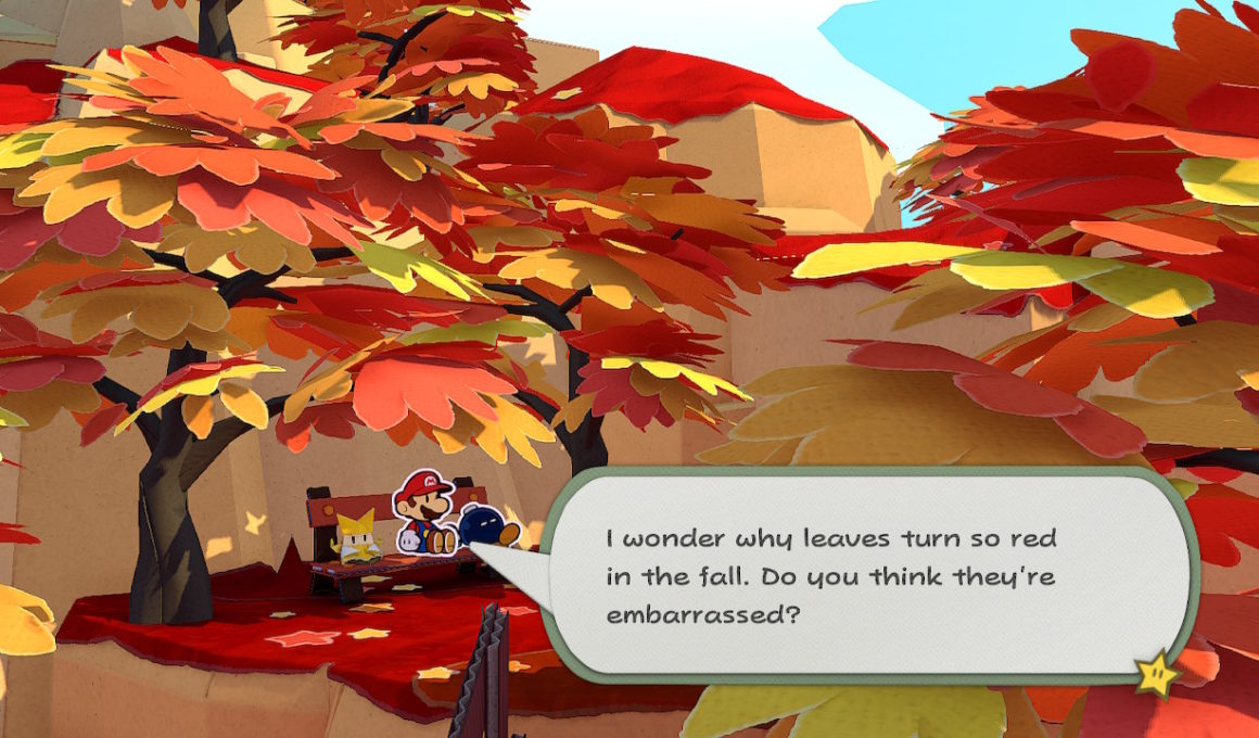 Paper Mario: The Origami King Autumn Mountain Screenshot