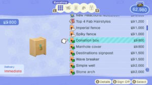 Animal Crossing New Horizons Donation Box Screenshot