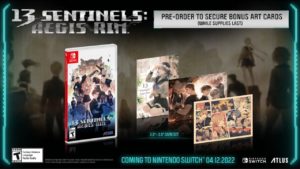 A photo of the pre-order bonus that comes with 13 Sentinels: Aegis Rim on Nintendo Switch