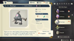 A screenshot of Dusclops in Pokémon Legends Arceus