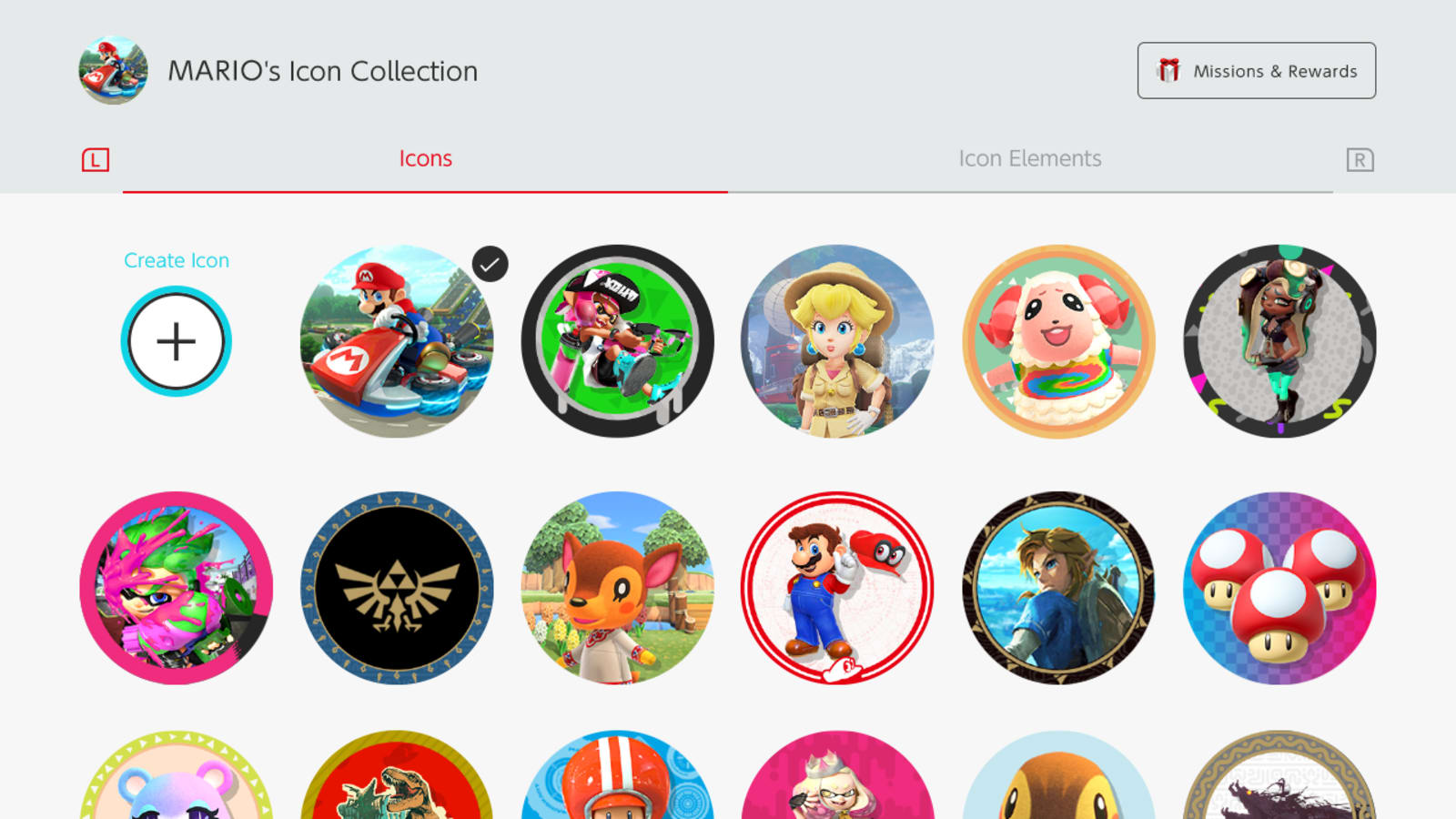 Nintendo Switch Icon Elements Screenshot