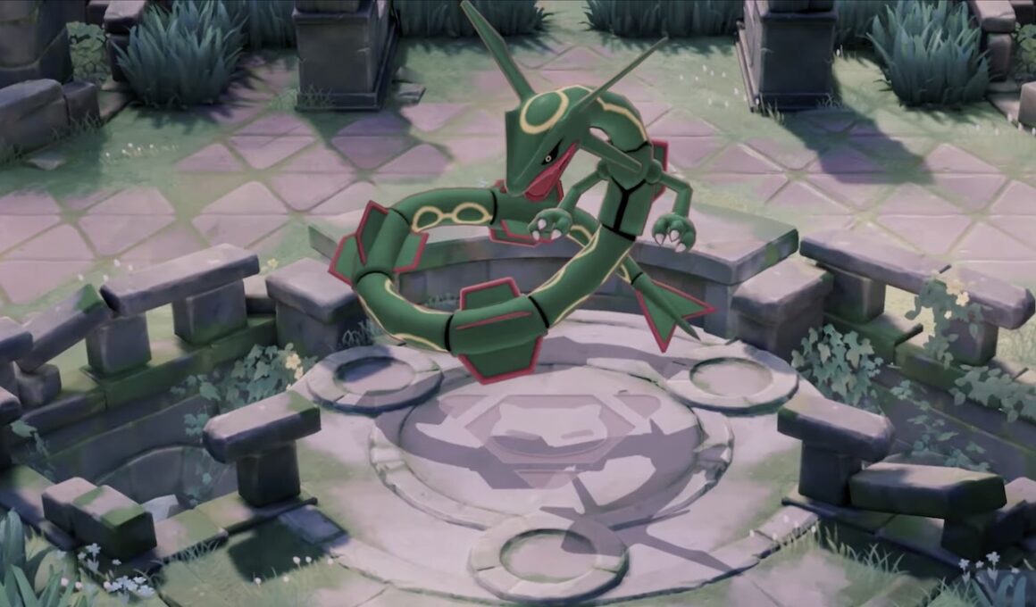 Rayquaza Pokémon UNITE Theia Sky Ruins Screenshot