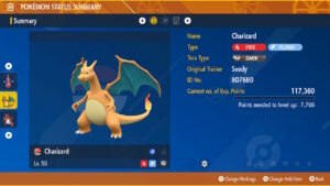 Pokémon Scarlet and Violet Dark Charizard Screenshot