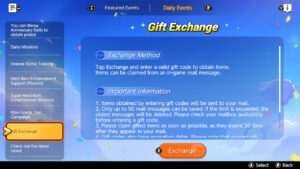 Pokémon UNITE Codes Gift Exchange Screenshot