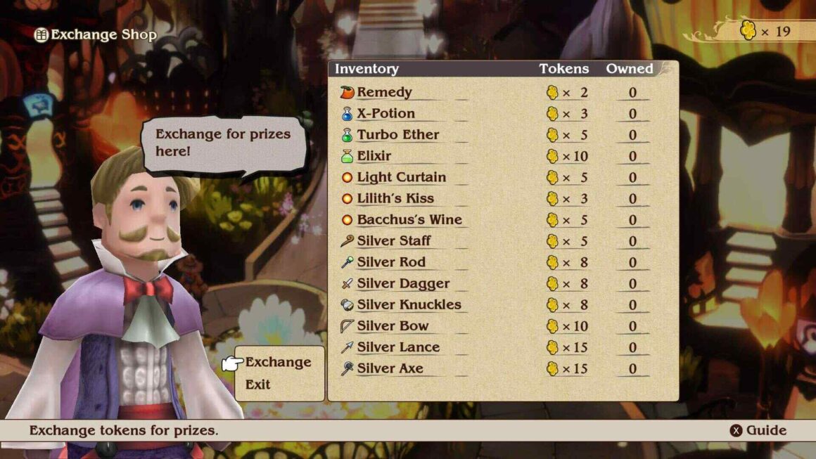 bravely default flying fairy hd remaster exchange shop screenshot