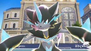 Mega Zeraora Revealed For Pokémon Legends Z-A Mega Dimension pokemon_legends_z-a_mega_dimension_mega_zeraora_screenshot