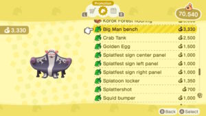 animal crossing new horizons splatoon items screenshot 1