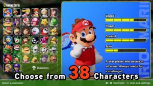 Mario Tennis Fever Full Roster: Every Playable Character Revealed So Far mario_tennis_fever_character_selection_screenshot